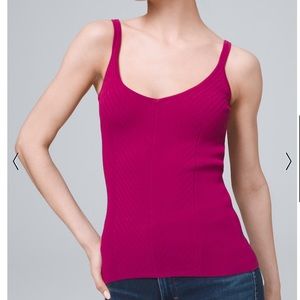 WHBM Orchid Pink Sleeveless VNeck Dressy Tank